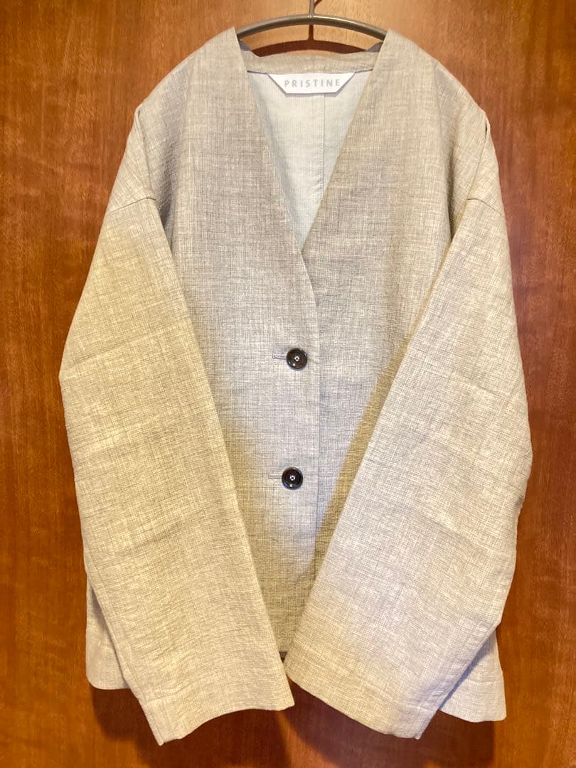 新品2026年春物新作PRISTINE コットンリネンヤク二重織りジャケット