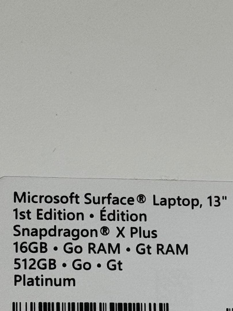 surface laptop13インチ16GB 512GB Snapdragon