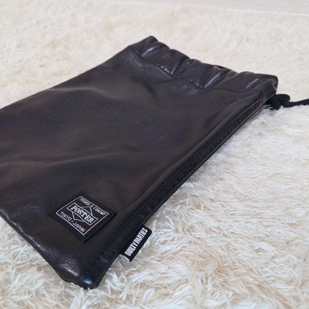美品✨PORTER WAKOMARIA レザー 巾着 ポーター ワコマリア 黒
