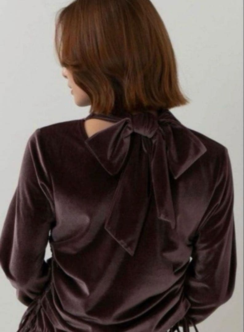 【senee】 ribbon velour tops