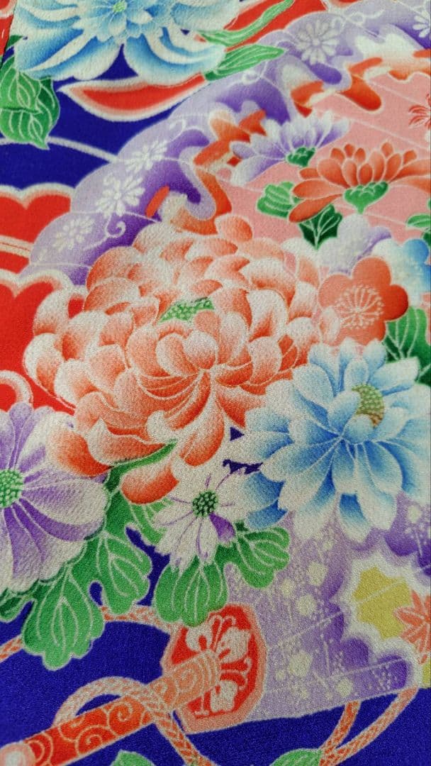 RK381アンティーク子供着物江戸縮緬着丈81センチ裄丈38センチ貴重な着物綺麗