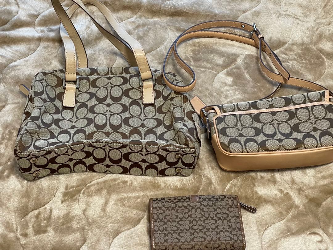COACH シグネチャー トートバッグ2点＋財布セット ベージュ