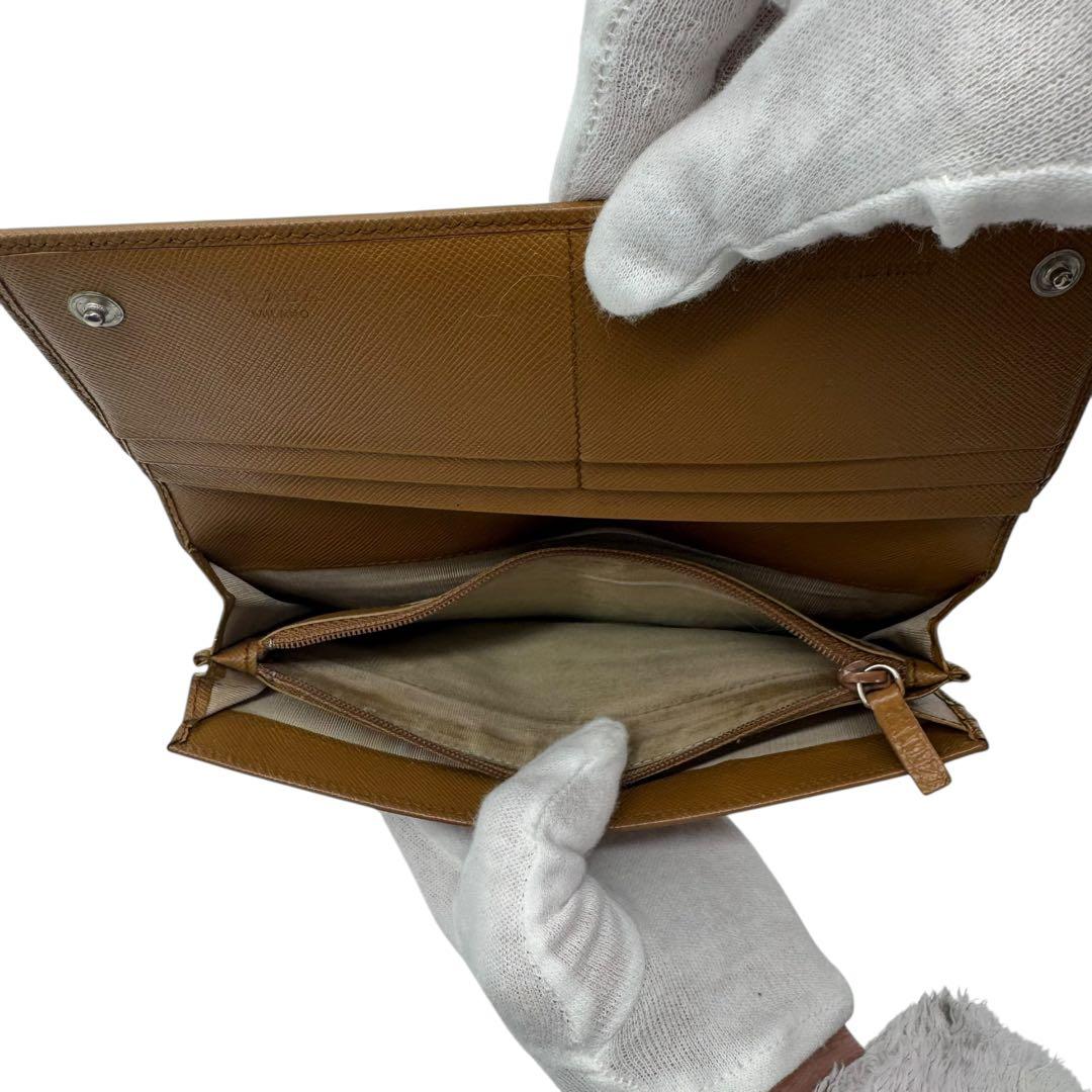 未使用品級✨PRADA 長財布 サフィアーノ ブラウン キャメル