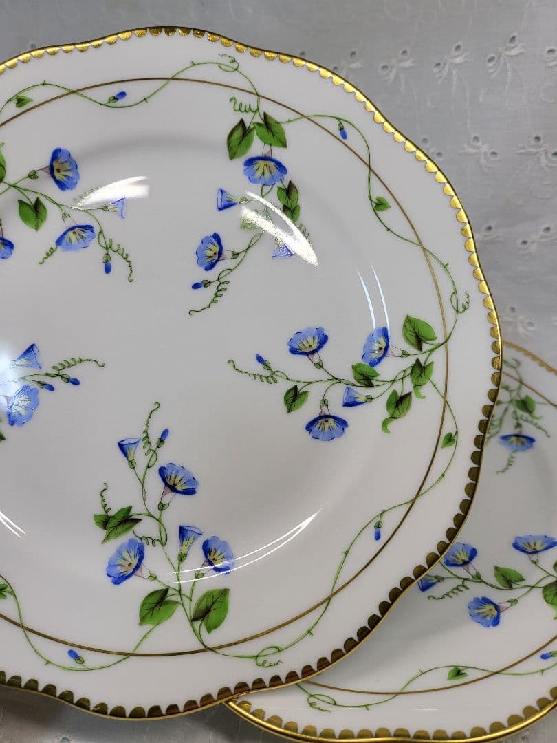 2枚✨未使用近✨高級✨ヘレンド モーニンググローリー 朝顔 プレート デザート皿