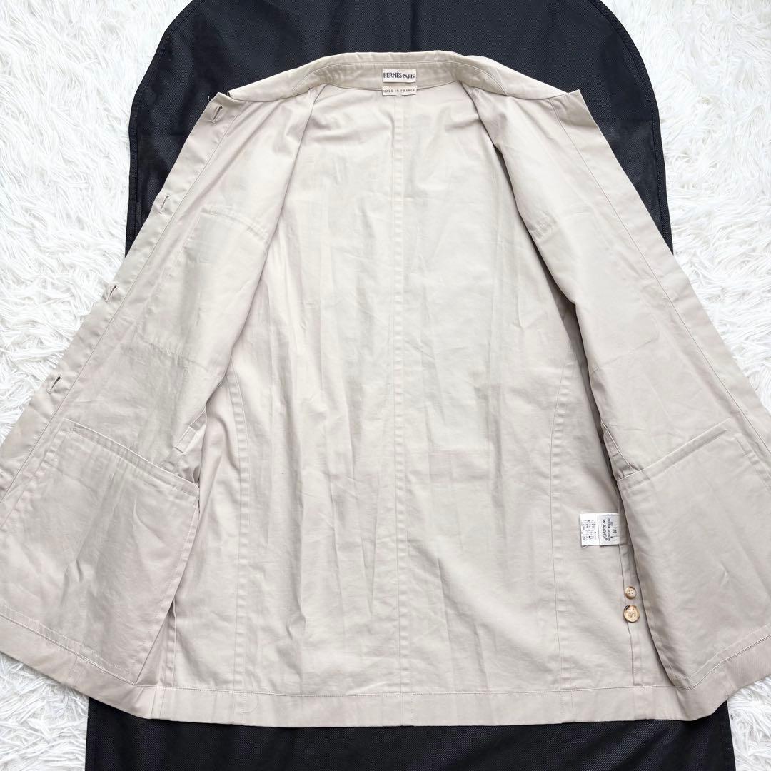 エルメス マルジェラ期 コットンサファリジャケット ベルト 長袖 H刺繍ボタン