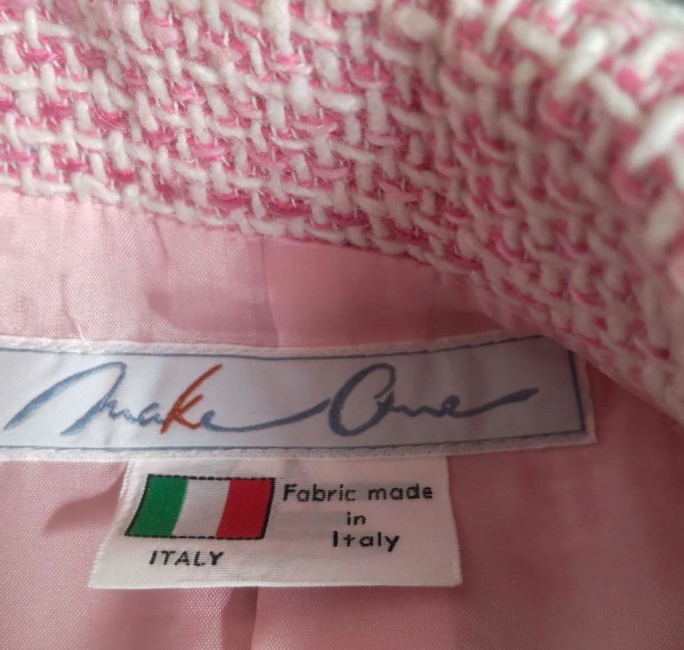 ツイードジャケット　イタリア製生地　孝富　ピンク　M おしゃれ