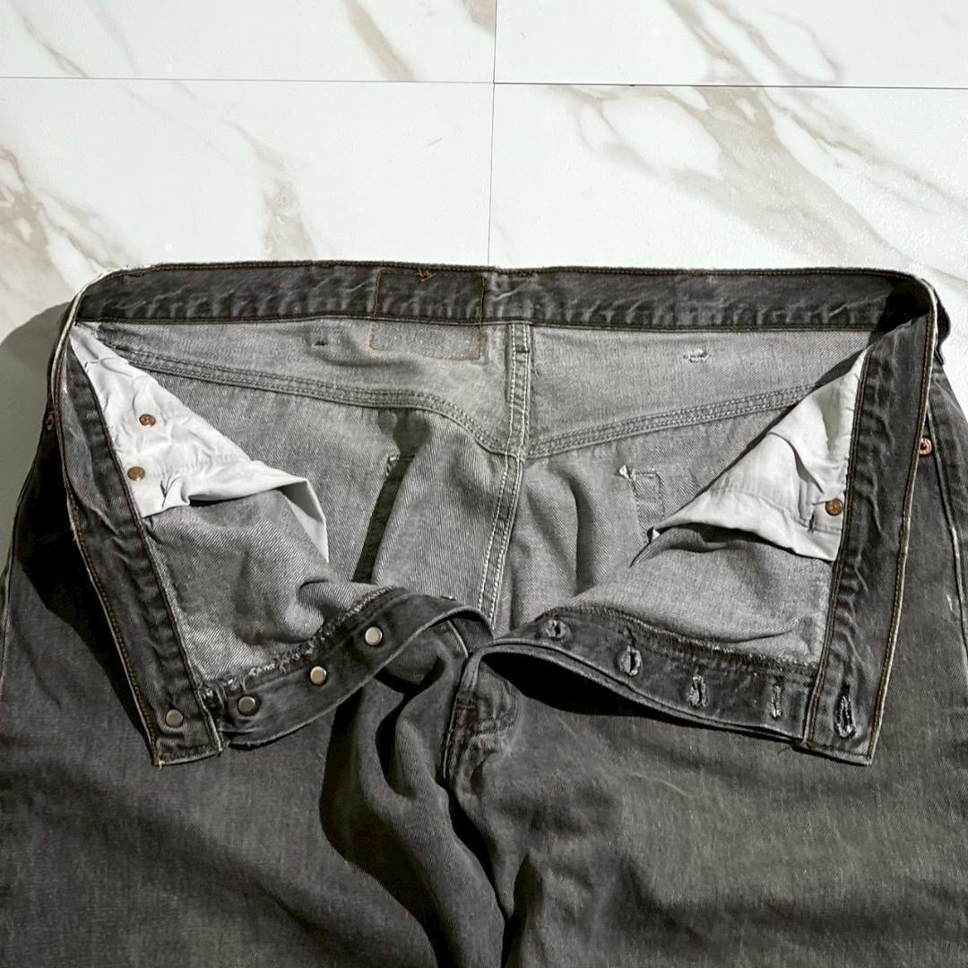 希少 90s　W42　リーバイス501　先染めブラック　デニム　USA製　黒