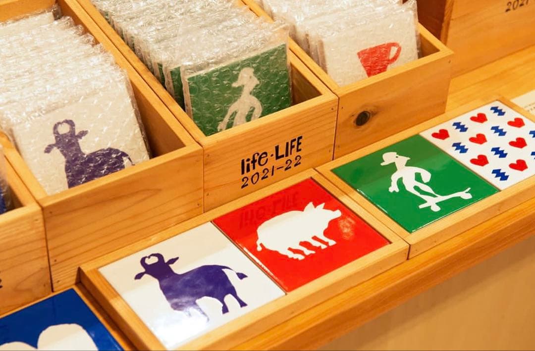 柚木沙弥郎多治見タイル100歳記念life・LIFE展限定型染めIDEE染色家