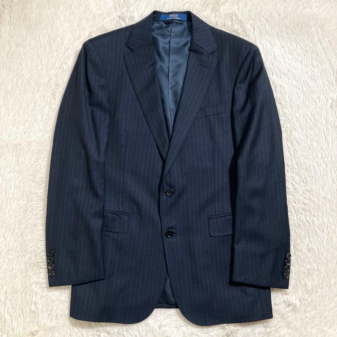 極美品 現行タグ ポロラルフローレン スーツ セットアップ ウール ストライプ