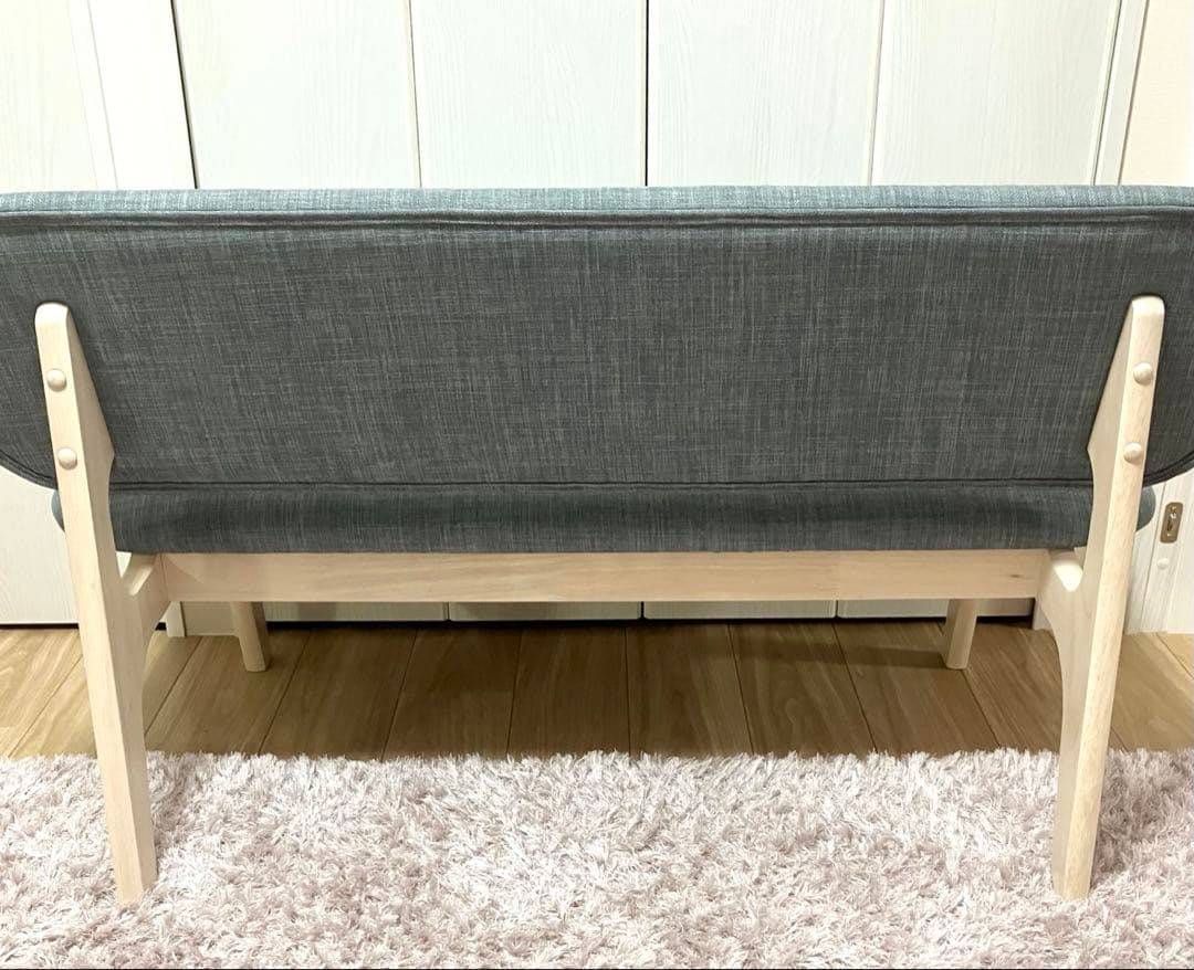 値下げ　美品　ニトリ　リラックスワイド　チェア　ベンチ　グレー　ダイニング