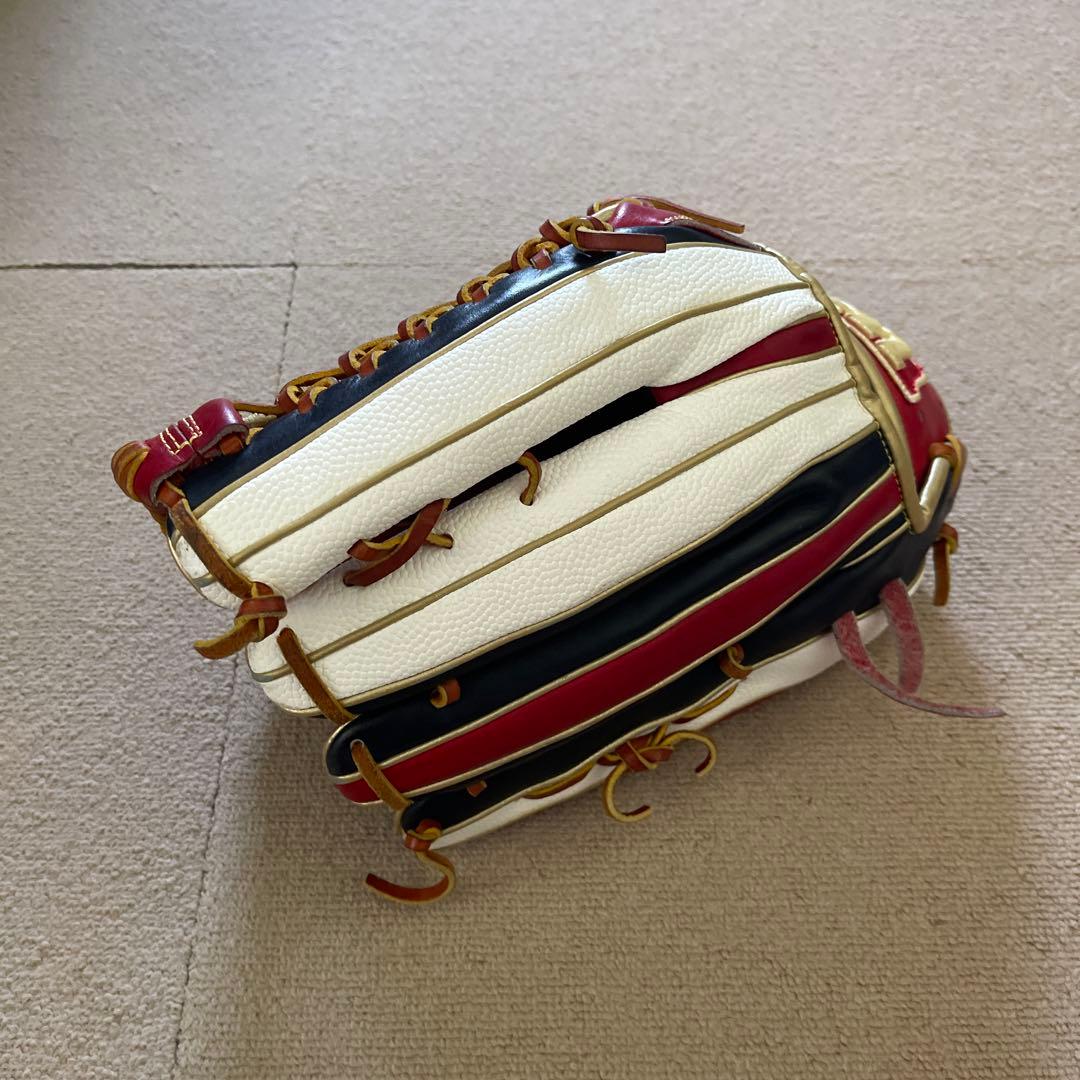 Wilson 軟式グローブ レッド/ホワイト　外野手用