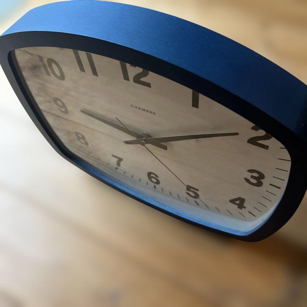CHAMBRE Wall Clock ナチュラルウッド/ネイビー