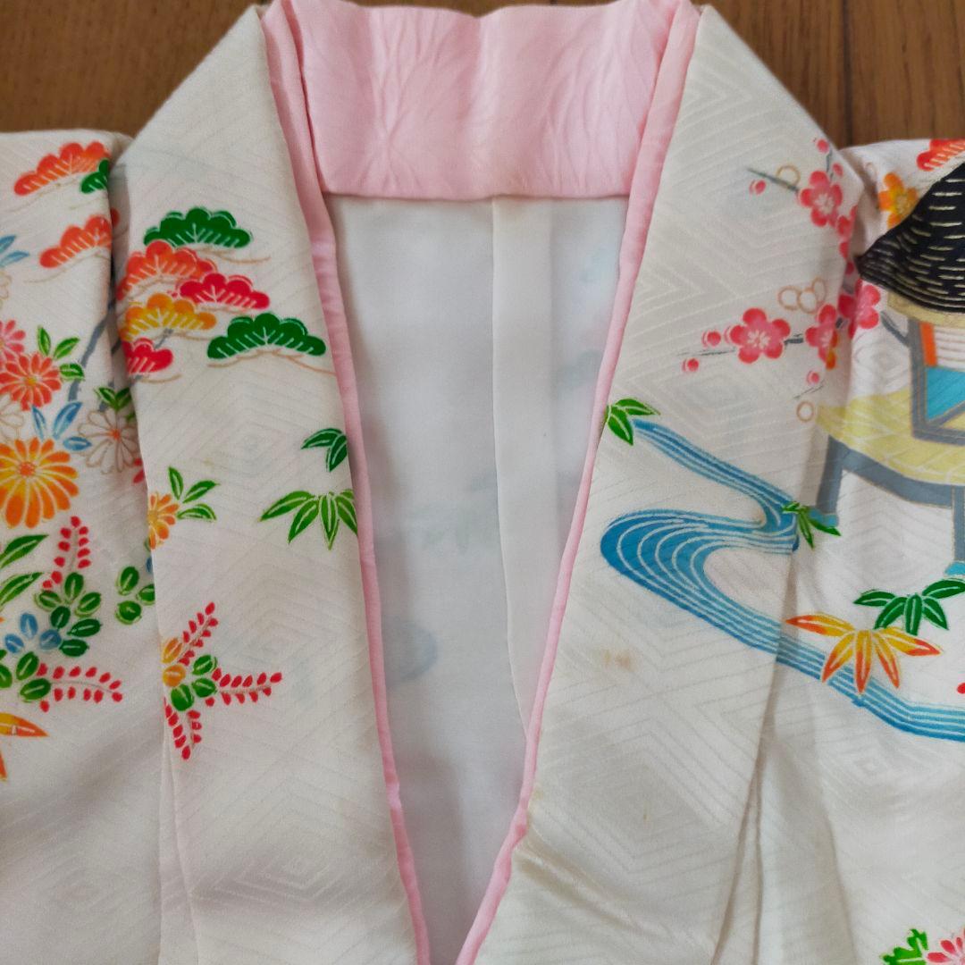 七五三 7歳 女の子 セット 本格比翼付き 金駒刺繍 菊 萩 姫 絞り 0711