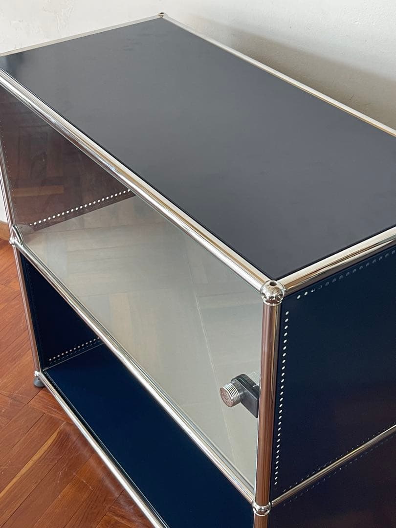 USM ハラー システム 1列 2段 ガラスドア キャビネット