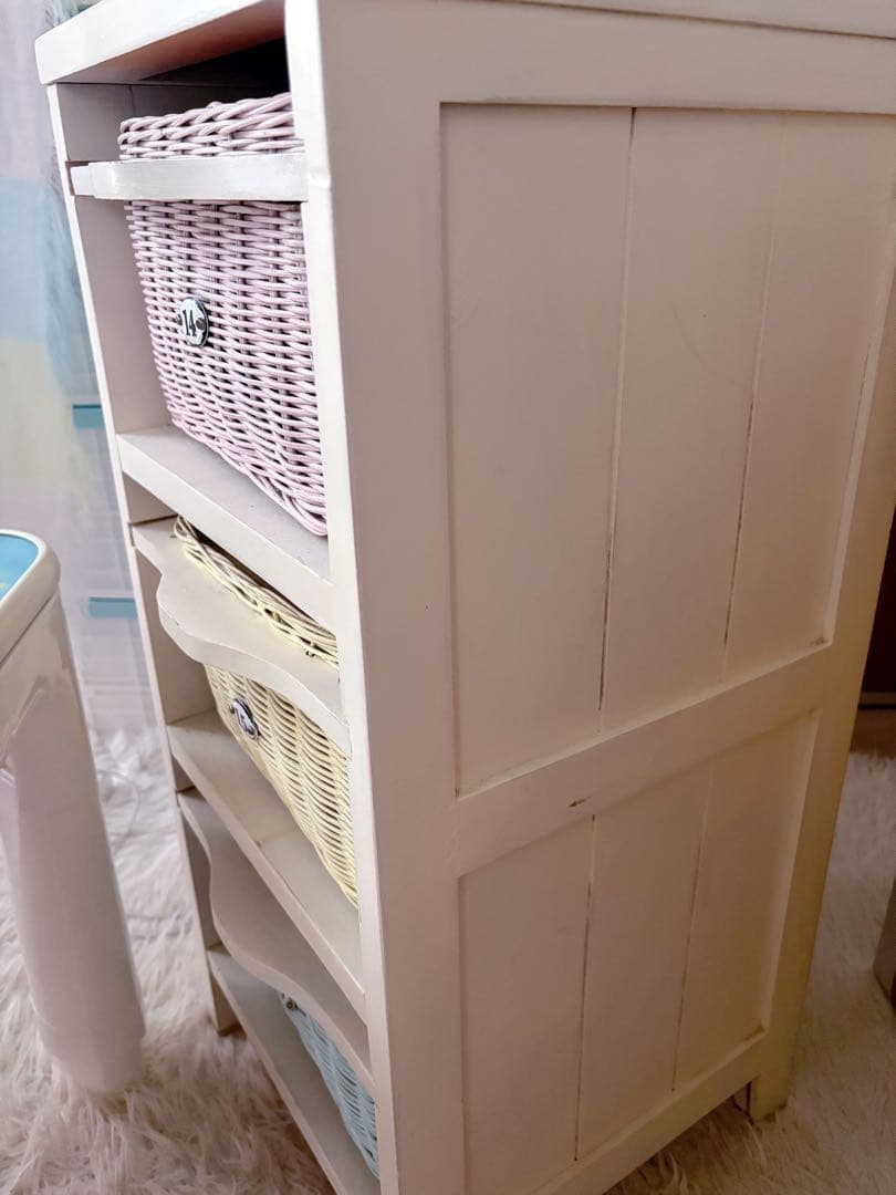 ヴィンテージ　3段ラック　ウィッカー　ラタン家具