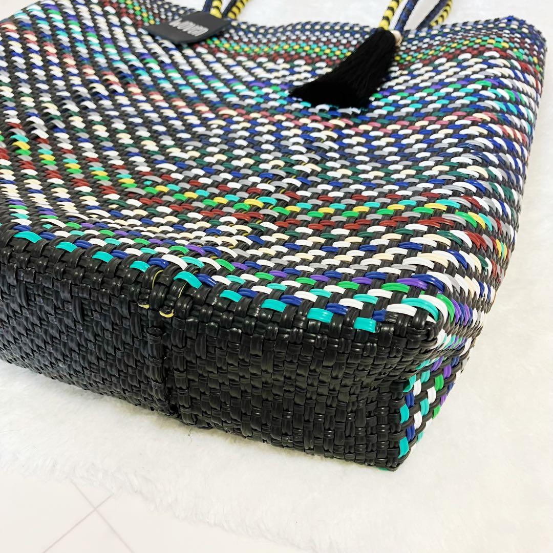 ウーヴン　メキシコ製 トールサイズ バスケットバッグ メルカドバッグ かごバッグ