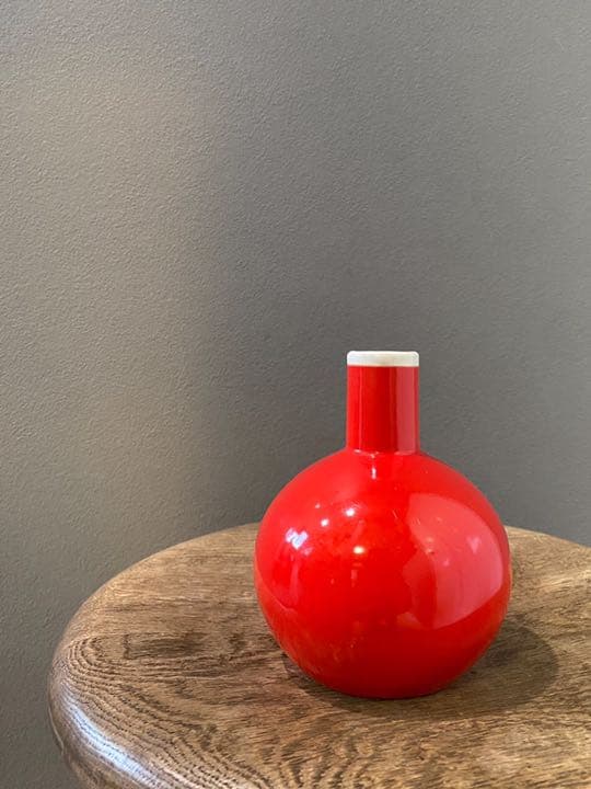 アンティーク ビンテージ 花瓶 フラワーベース 一輪挿し 赤 レッド