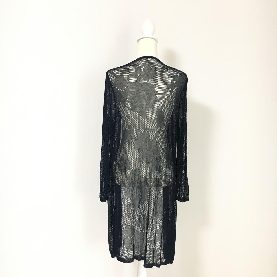 近年美品　LEONARD レオナール　美しい刺繍　ニット　ロング　カーディガン