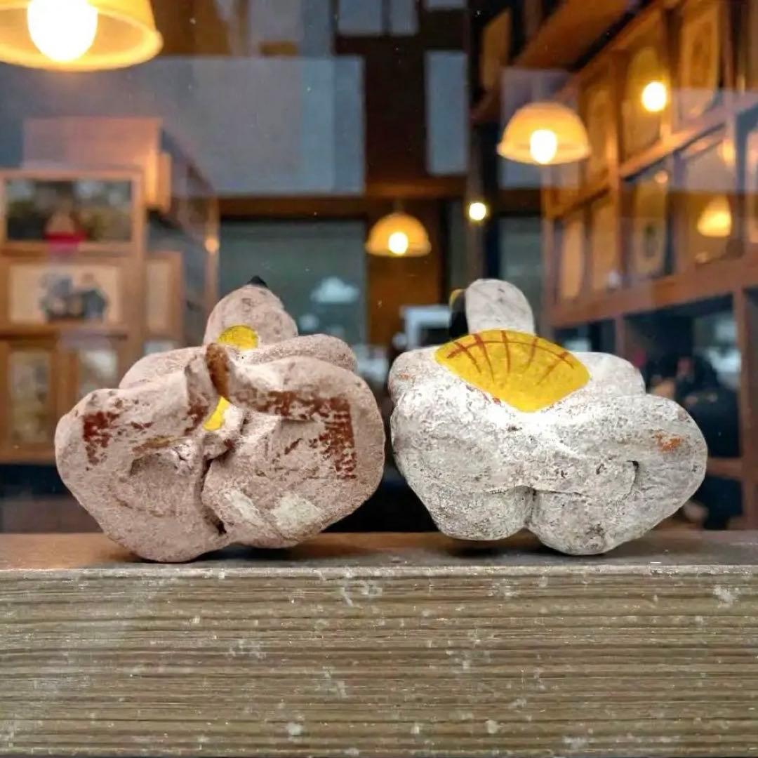 1960年代大阪府郷土玩具 堺湊焼 住吉人形【裸雛】手捻り土人形 津塩吉右衛門