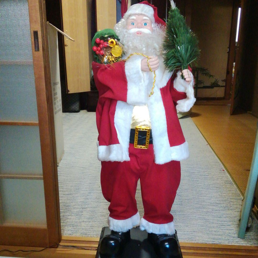 光る　歌う　踊る　サンタクロース人形土台付き