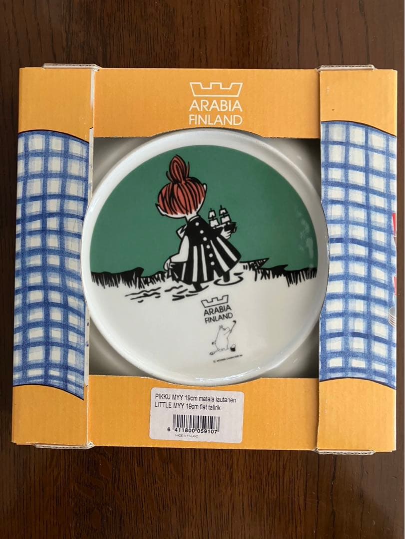 未使用　箱有アラビア スライディングミィ　プレート　旧ロゴ　ムーミン　廃盤