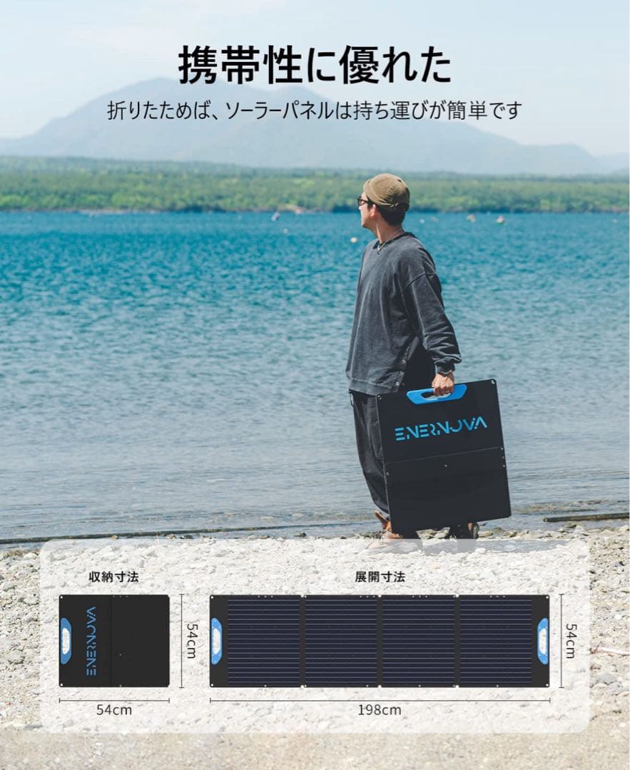 Enernova ソーラーパネル 100W 最新型ETFE材質 23%高転換率