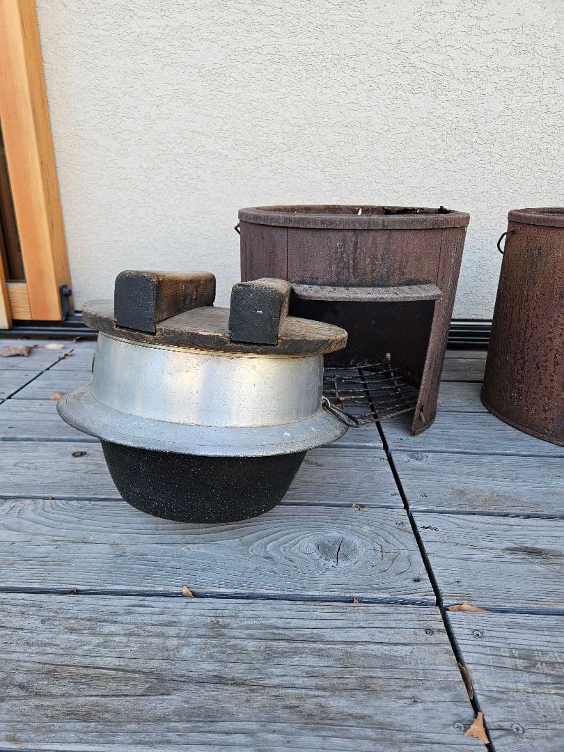 2こセット　羽釜　釜戸　昭和レトロ　古道具　古民具