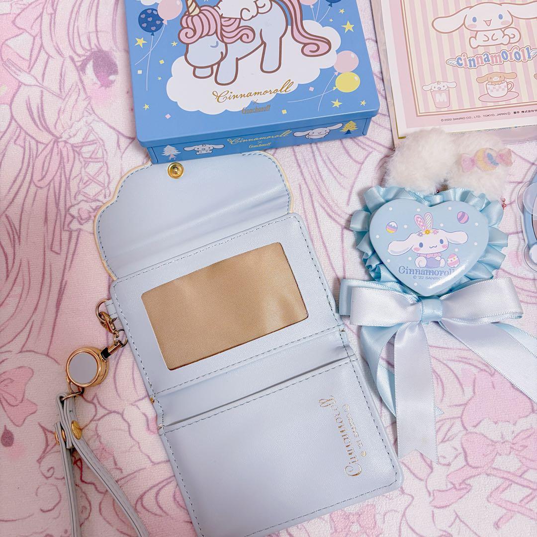 サンリオ　シナモロール　水色デイズ　マスコットスマホスタンド　パースケース芳香剤