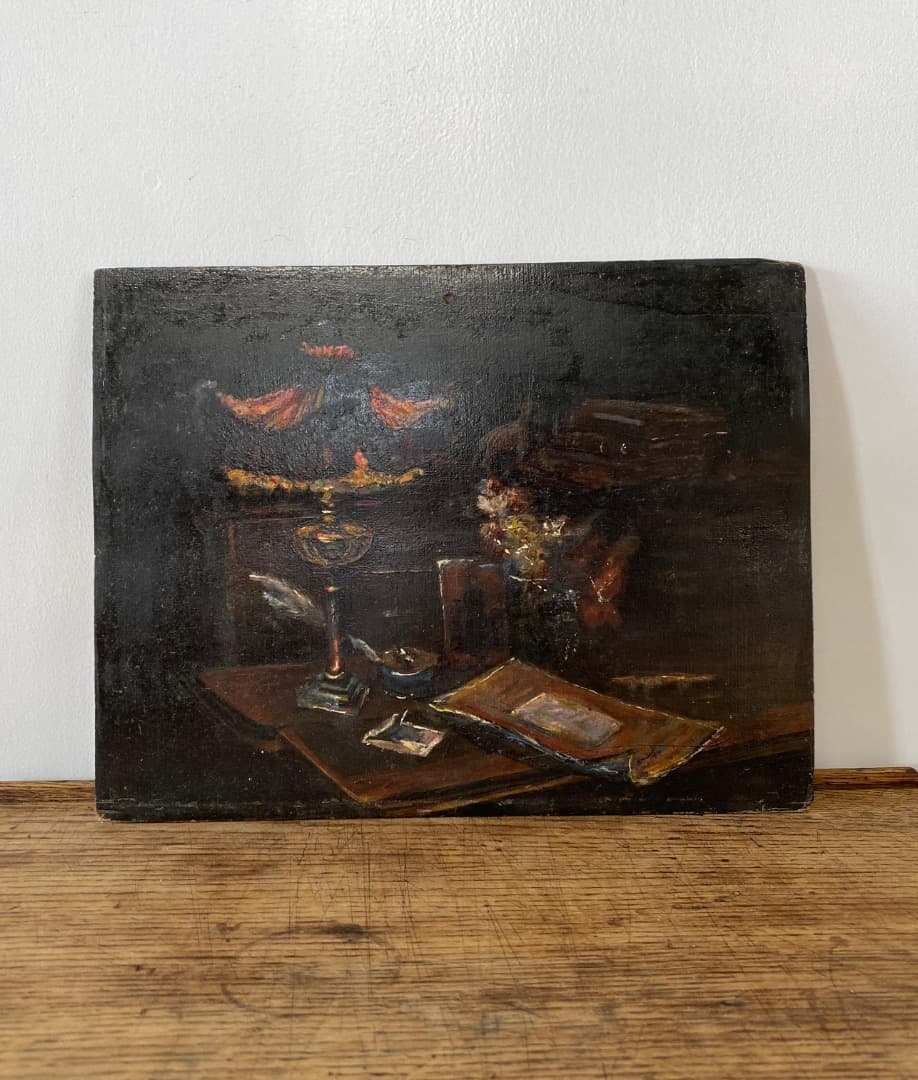 フランスアンティーク アンティーク絵画 アンティーク絵 静物画 油絵