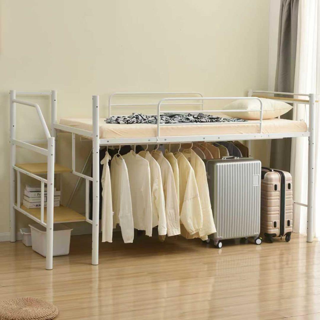 【新品】耐荷重150kg パイプ床板ロフトベッド 高さ130cm Sシングル