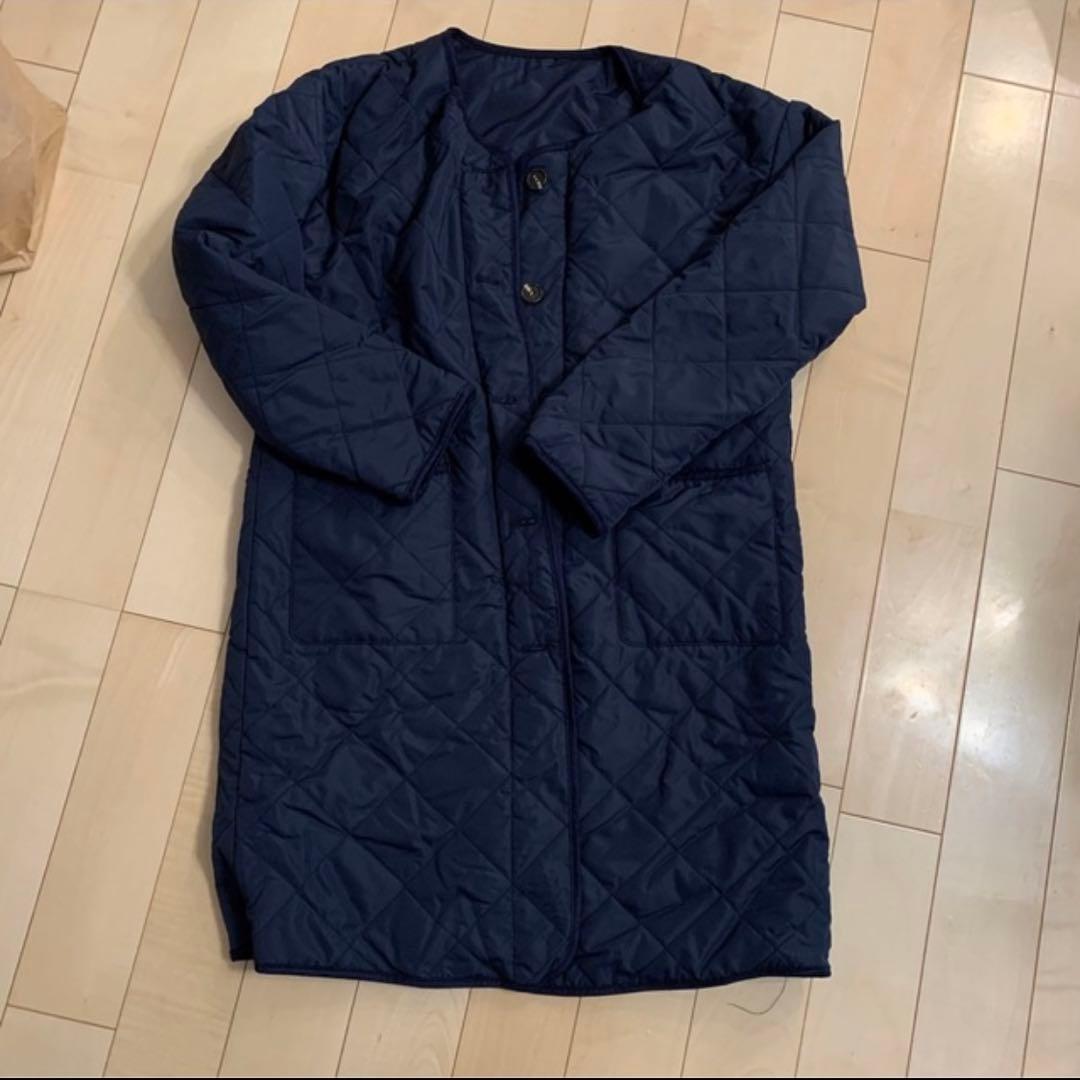 新品　ママコート　キルティング　ネイビー　ダッカー付き　M