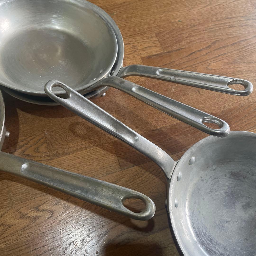 パスタ作りに最適♪AKAOアルミ製フライパン 4個セット 21cm 24cm