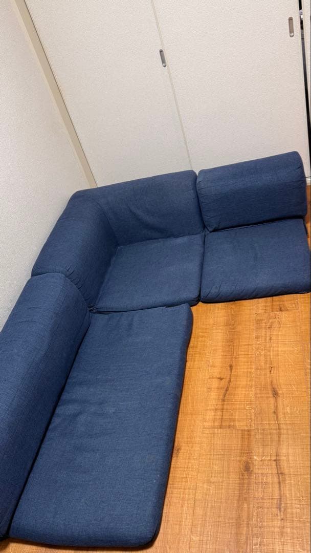 ニトリ/ポケット付きロータイプコーナーソファ　３点セット