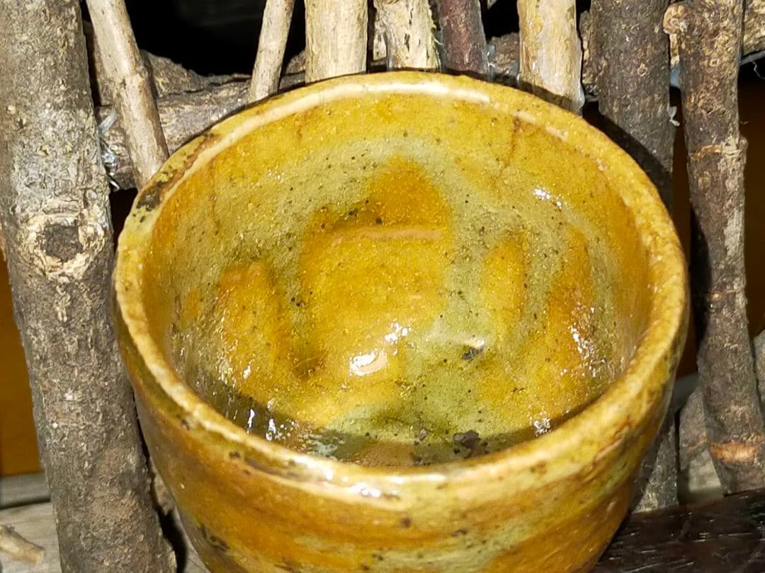 ♥未使用♥　各務周海　灰釉　ぐい呑み　桐箱付き　ぐい飲み　骨董　古玩