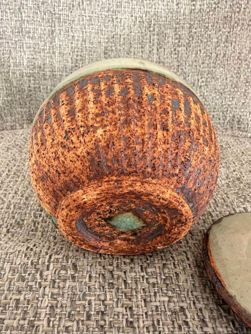 新品・未使用◆加藤祥孝さん　灰釉 しのぎ塩壺