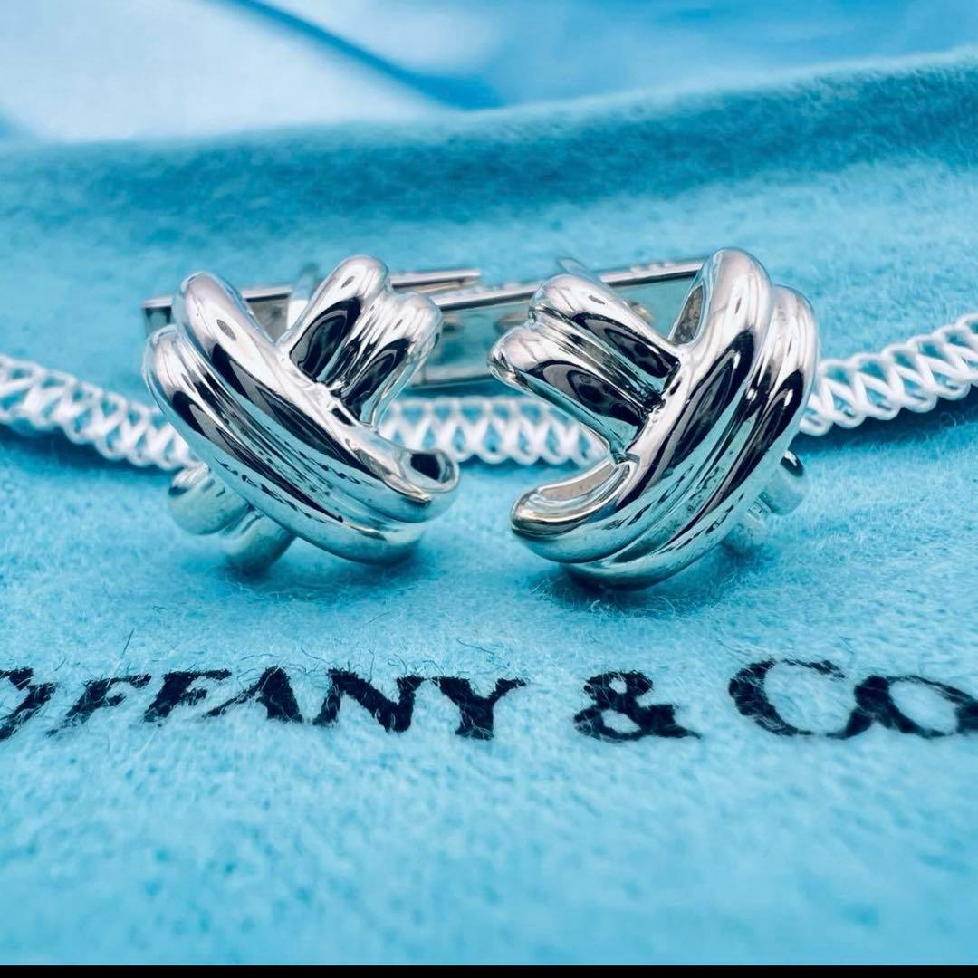 超美品　ティファニー　シグネチャー　クロスX　シルバー　カフス