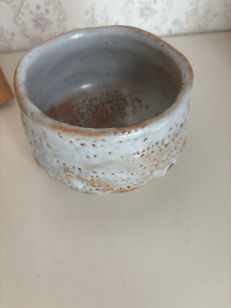 ビンテージ！志野焼　抹茶碗　茶道　作家作 新品桐箱入り