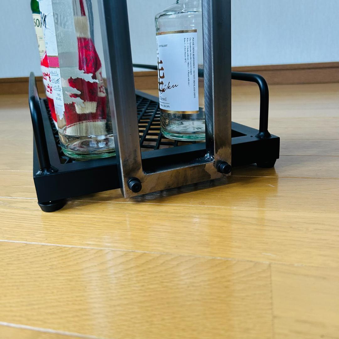 スチールバーカート　ウイスキーラック　 3段　 ブラック　アイアン家具
