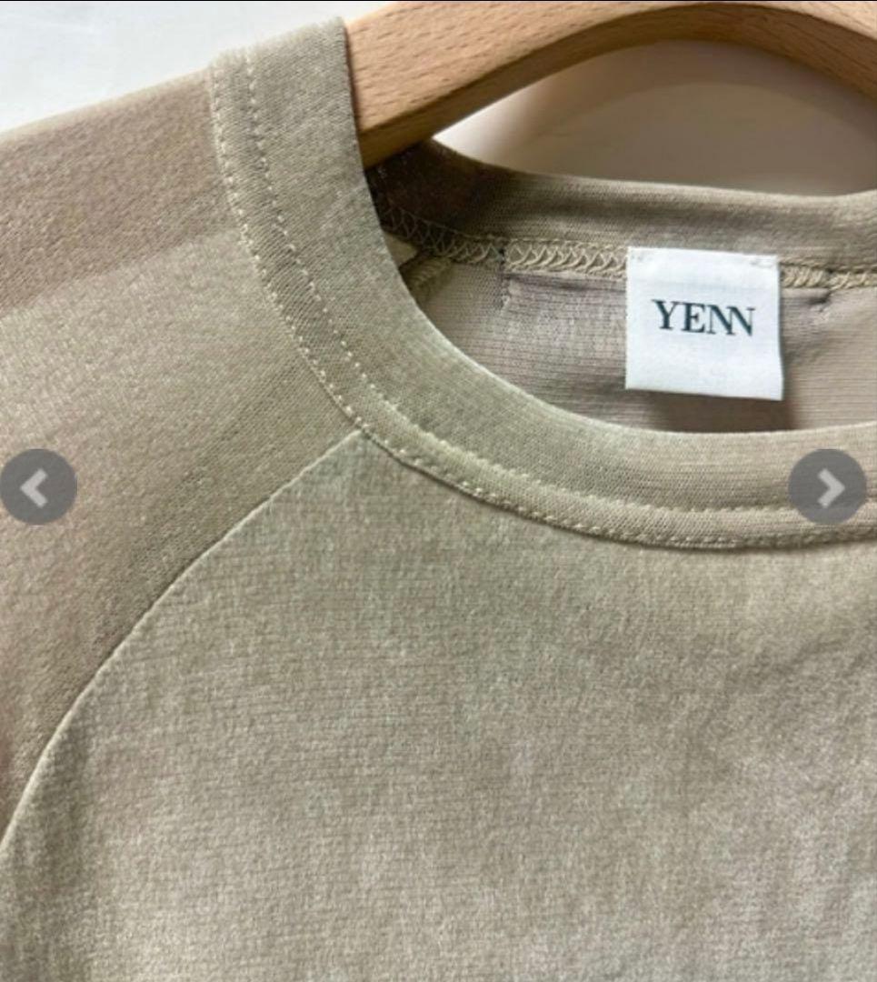 15時削除【YENN イエン】フロッキーチュールプルオーバー　ベージュ