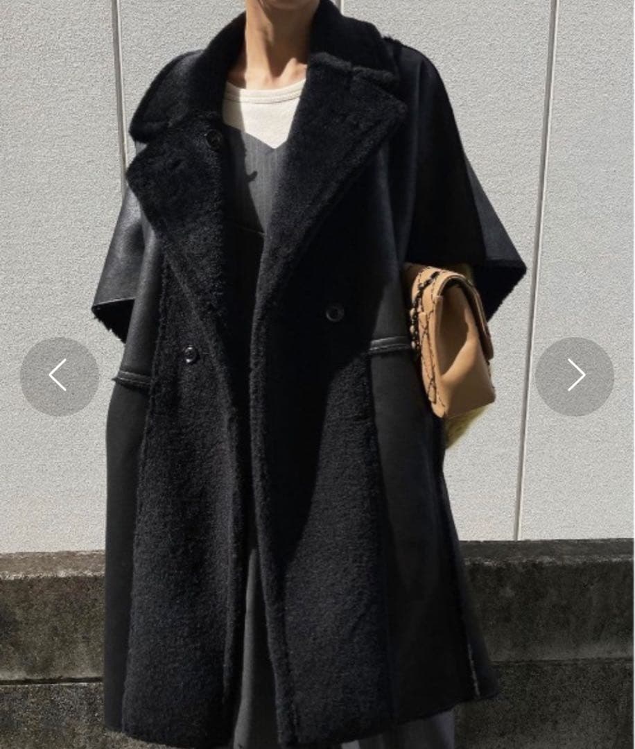 新品 アメリ Ameri リバーシブル ボア ポンチョ コート