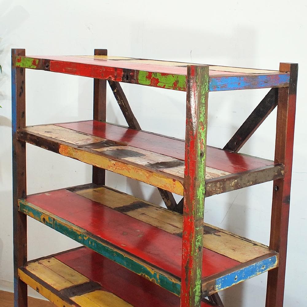 古材リメイク オープンシェルフ 120cm ペイント 古木 ビンテージ 飾り棚