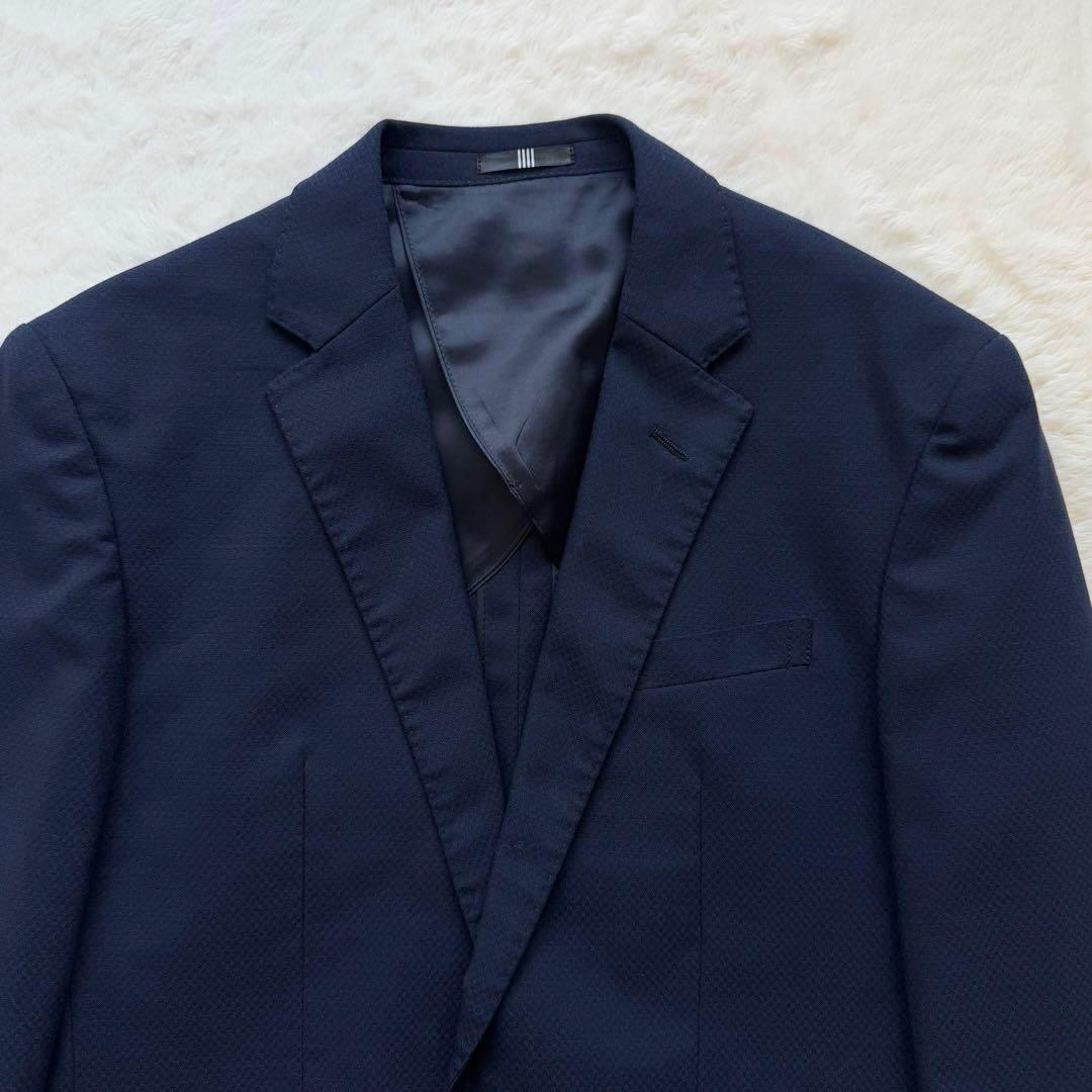 【美品】SUIT SELECTスーツセレクト　3ピース　ビジネススーツ　ネイビー