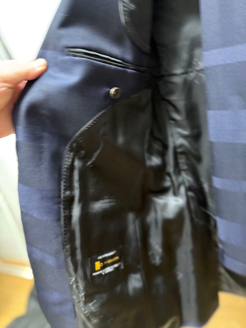 BLACK LABEL CRESTBRIDGE ダークブルー ストライプスーツ