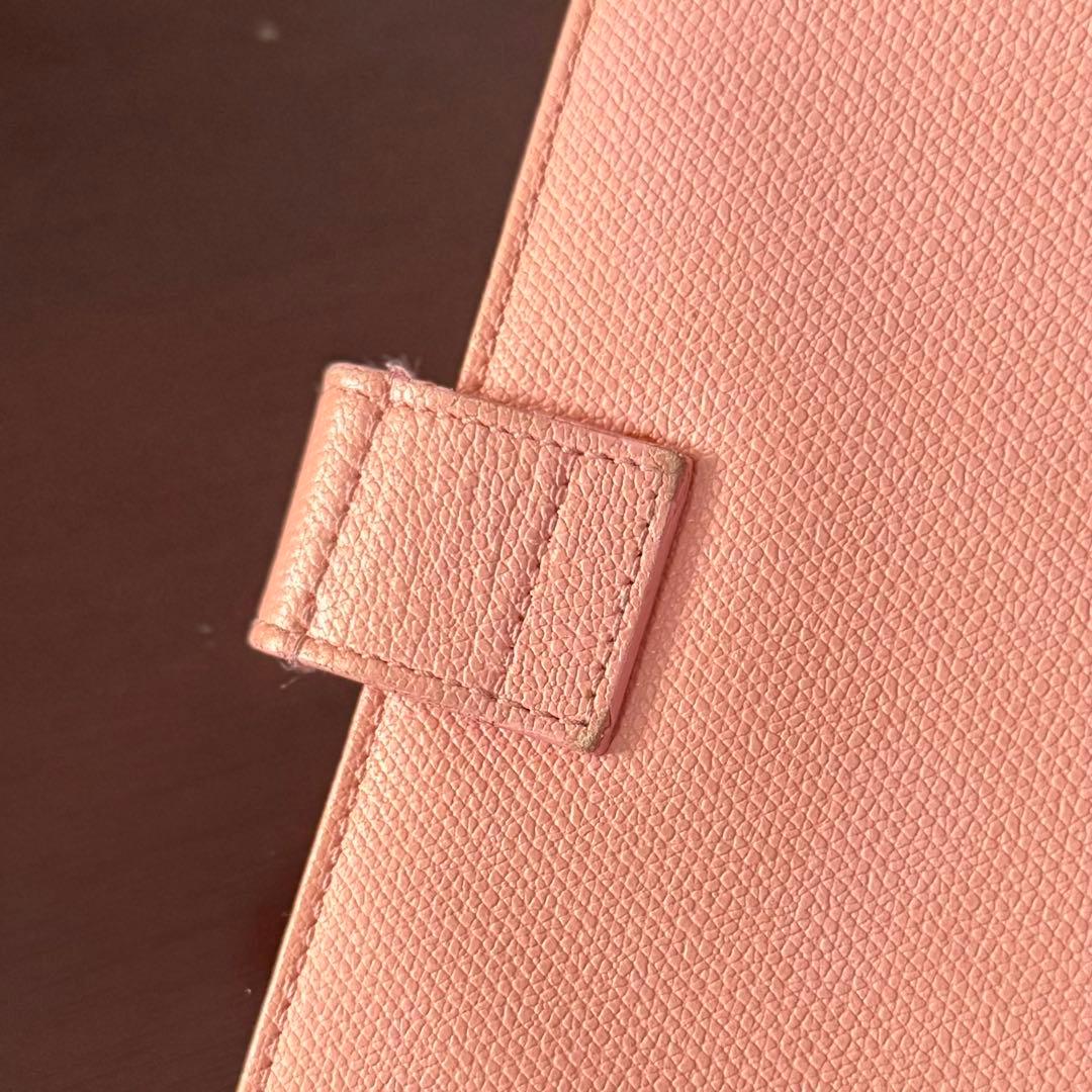 CHANELココボタンA6手帳ピンクキャビアアジェンダ6穴ギャランティカード付