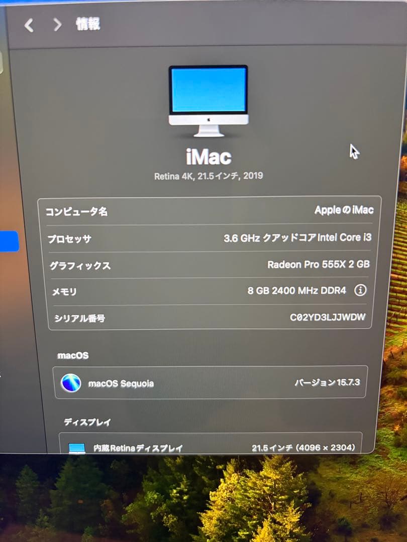 Macデスクトップ Retina 4K iMac 21.5 inch 2019