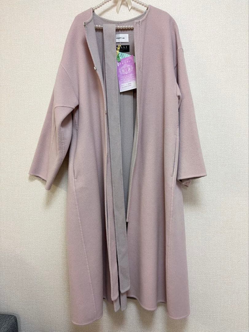 FRAY I.D カシミヤ混BALLIリバーコートピンク