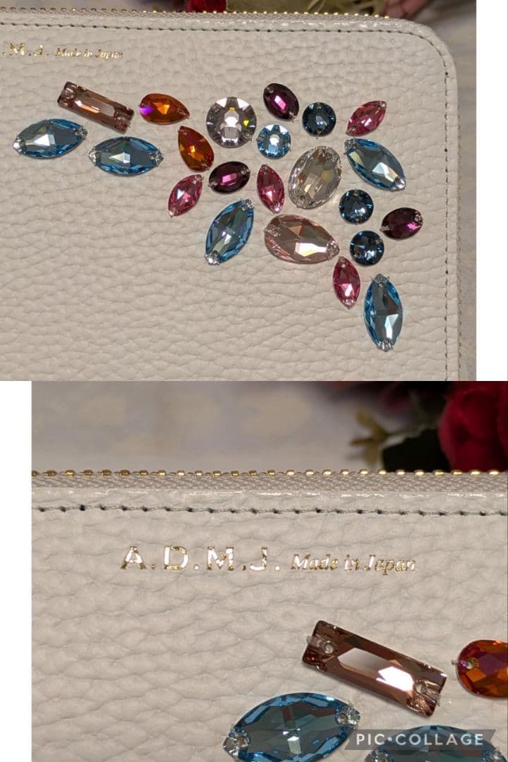 【新品】ADMJ　❤️牛革 カラーグラデーション Lジップウォレット❤️