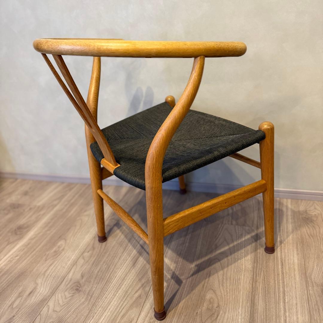 ワイチェア（43cm高・オーク材・オイル仕上げ・ブラックペーパーコード）