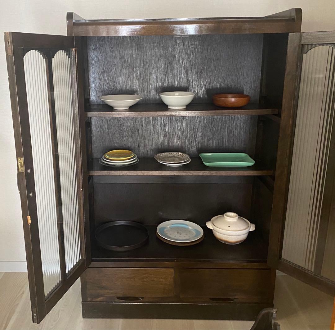 ガラス戸棚　アンティーク