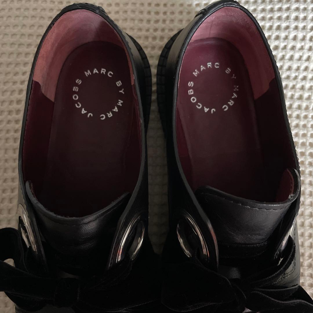 マークバイ　マークジェイコブス　リボン　ローファー 厚底　靴　シューズ　黒　37